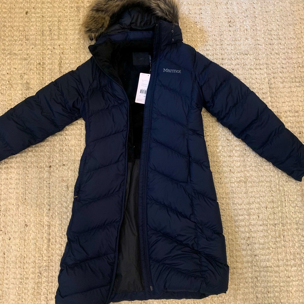 Marmot Montreaux down winter coat. Midnight navy. small